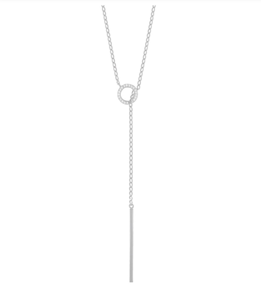 Sterling Silver Necklace - Bar Loop Drop