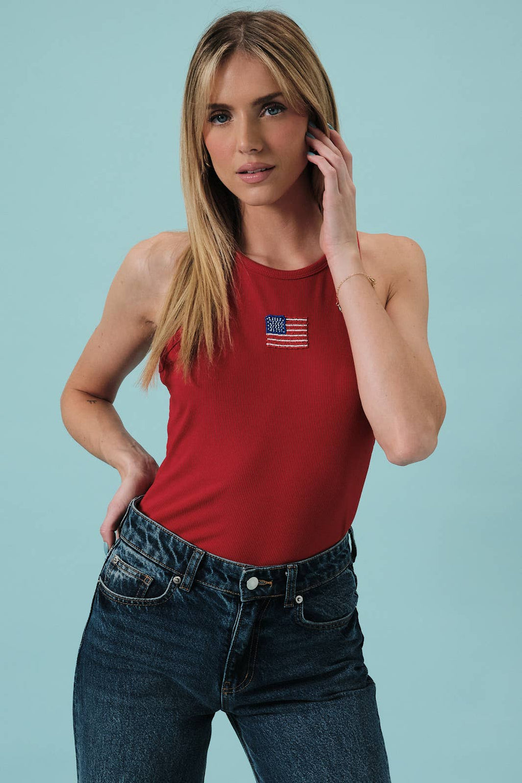 Americana Ribbed Tank Top