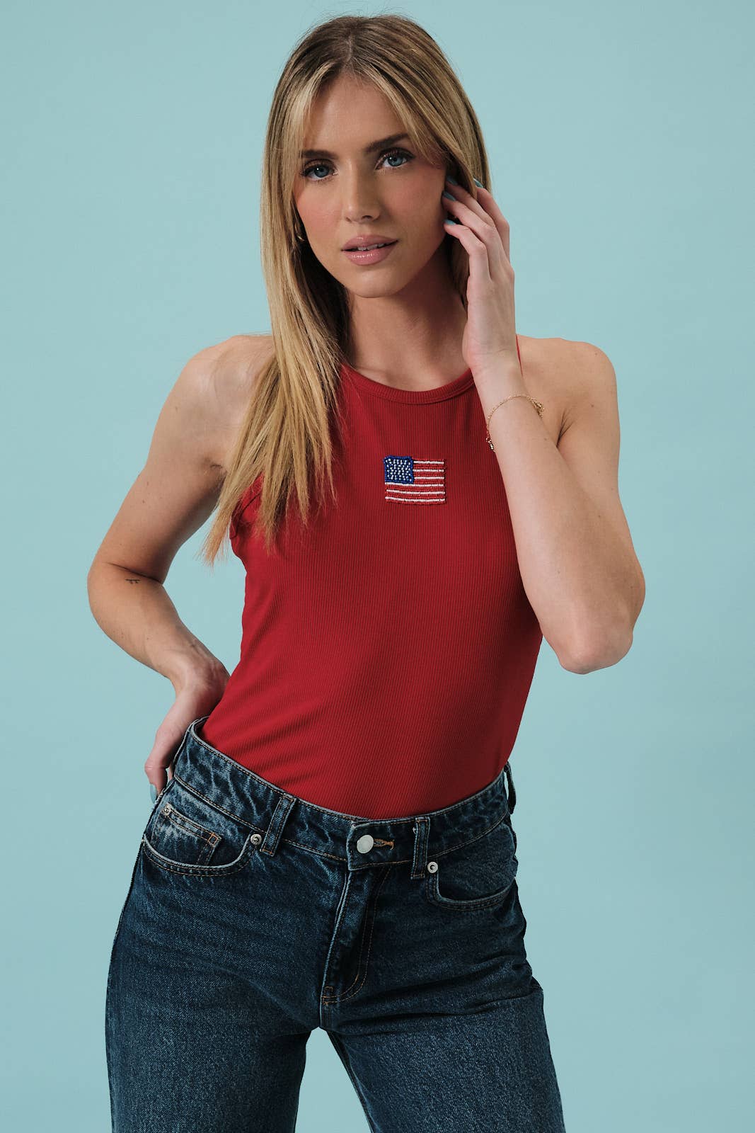 Americana Ribbed Tank Top