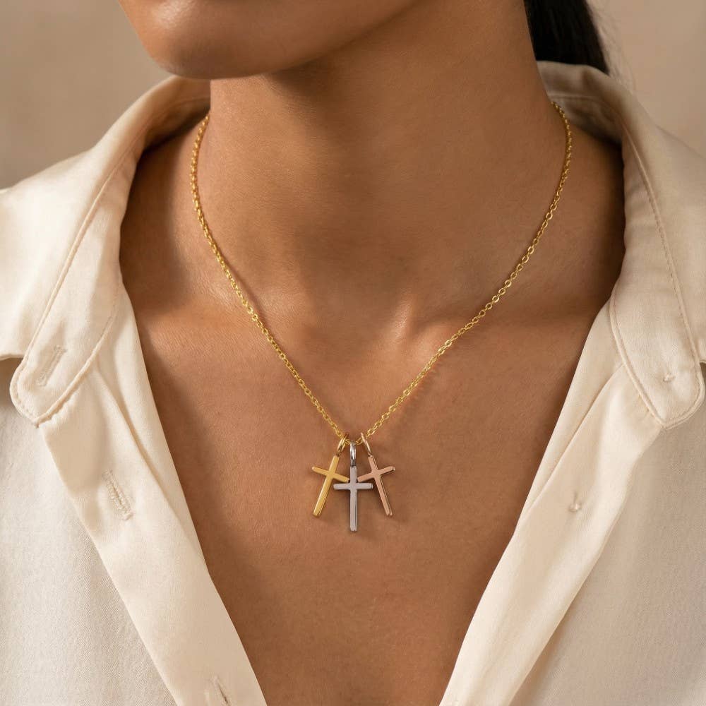 Trinity Cross Pendant Necklace