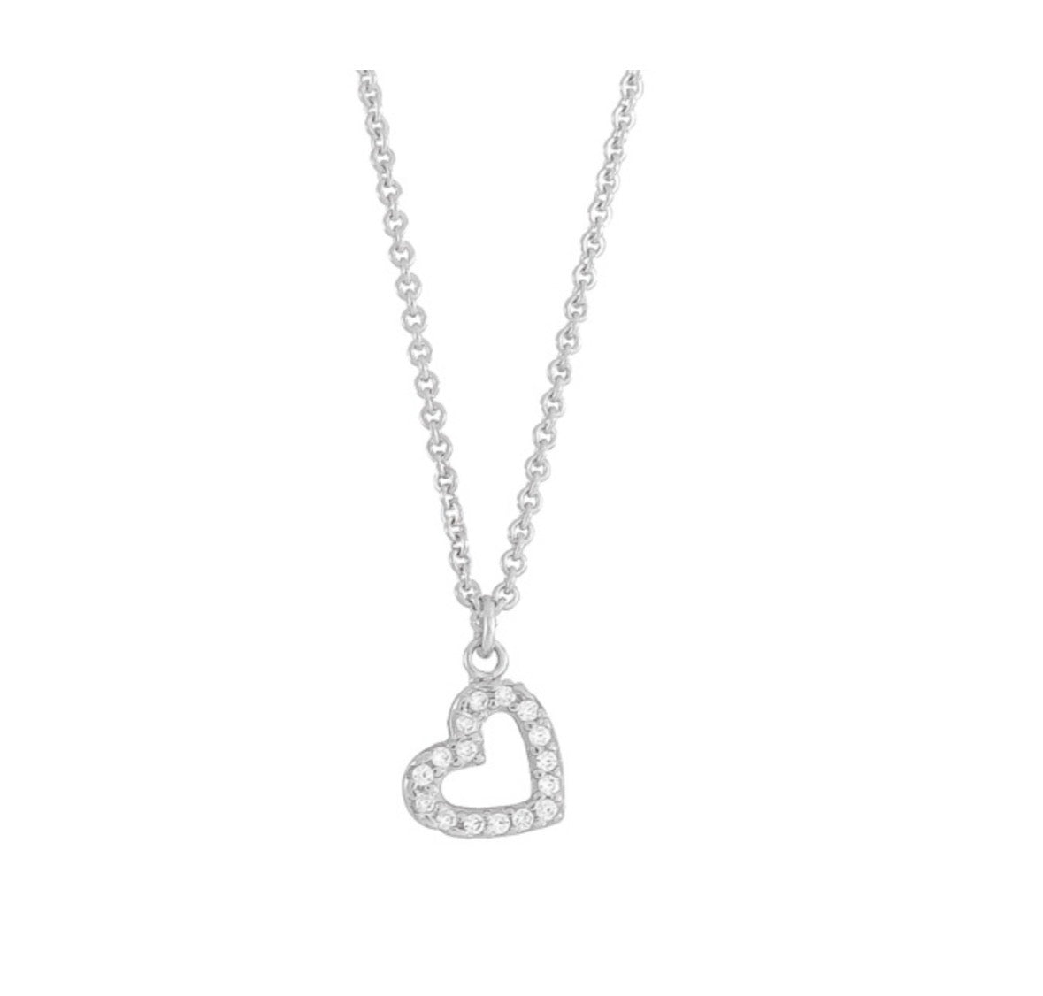 Sterling Silver Necklace - Heart CZ