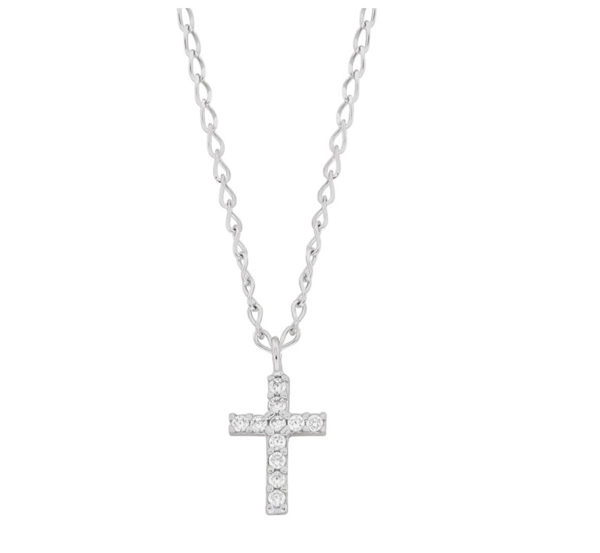 Sterling Silver Necklace - Cross CZ