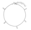 Sterling Silver Bracelet - 5 Drop CZ