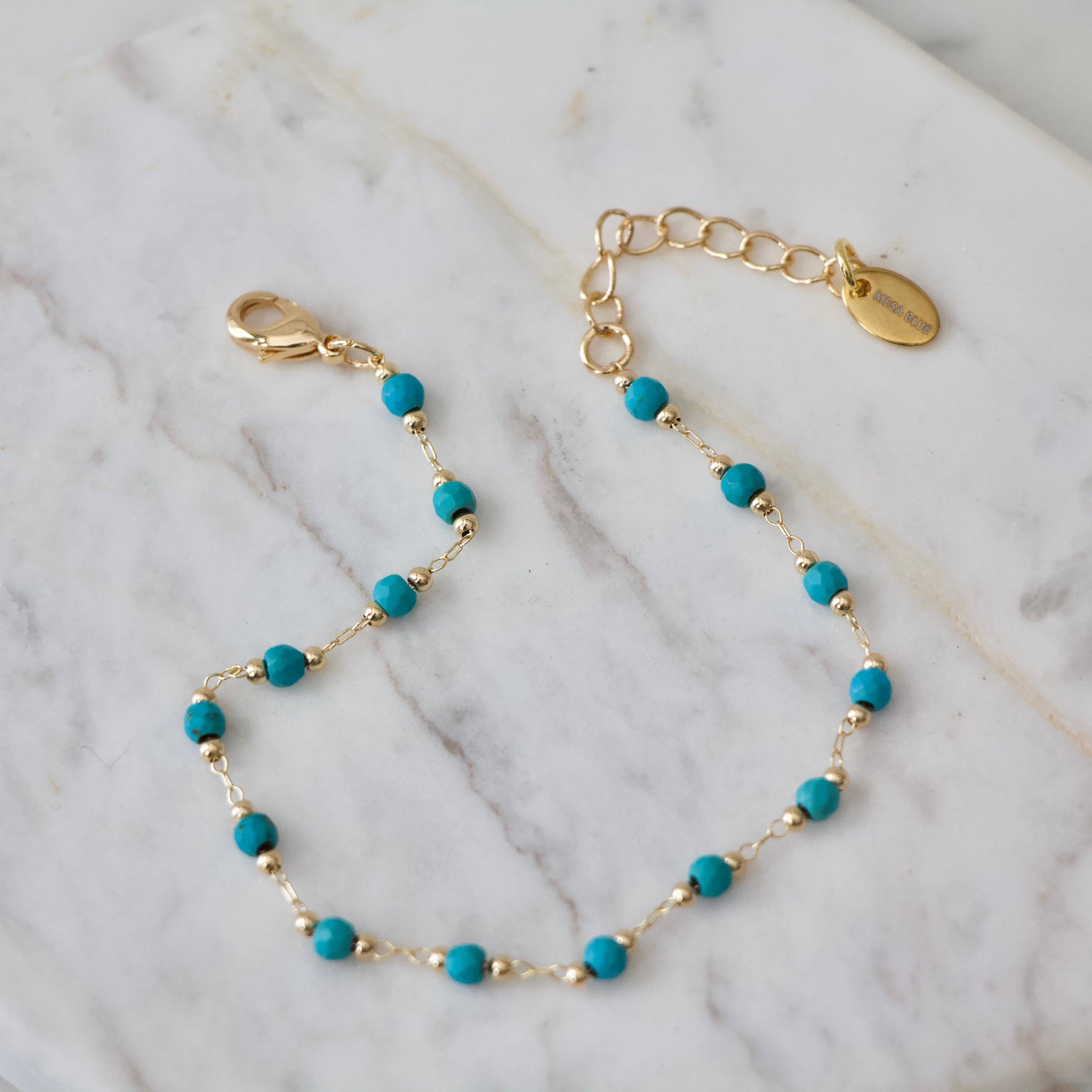 Faceted Turquoise Bracelet