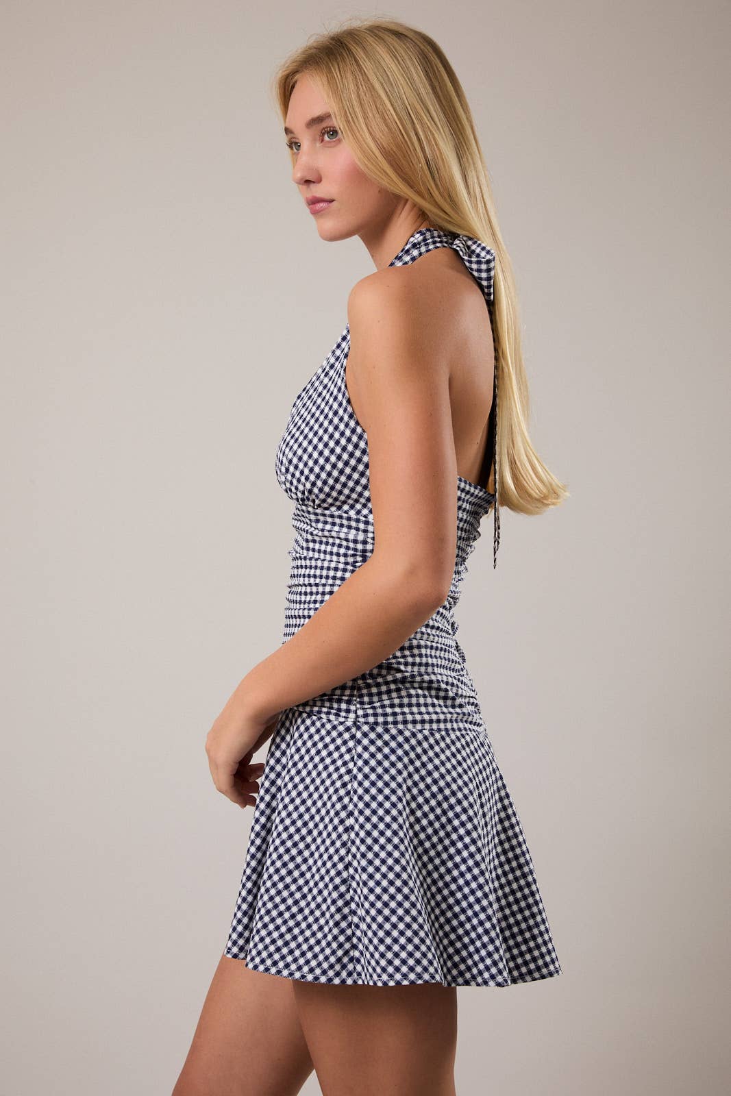 Halter Gingham Dress