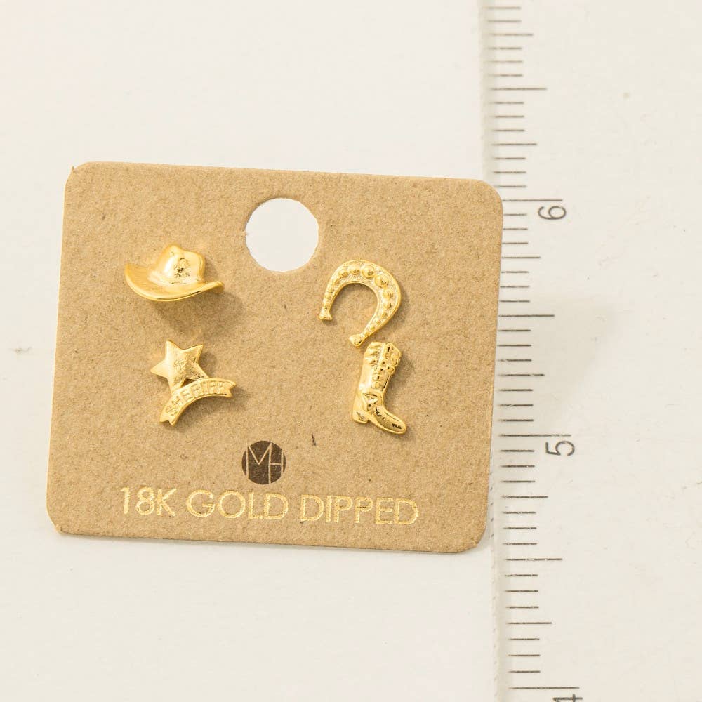 Sheriff Stud Earrings Set