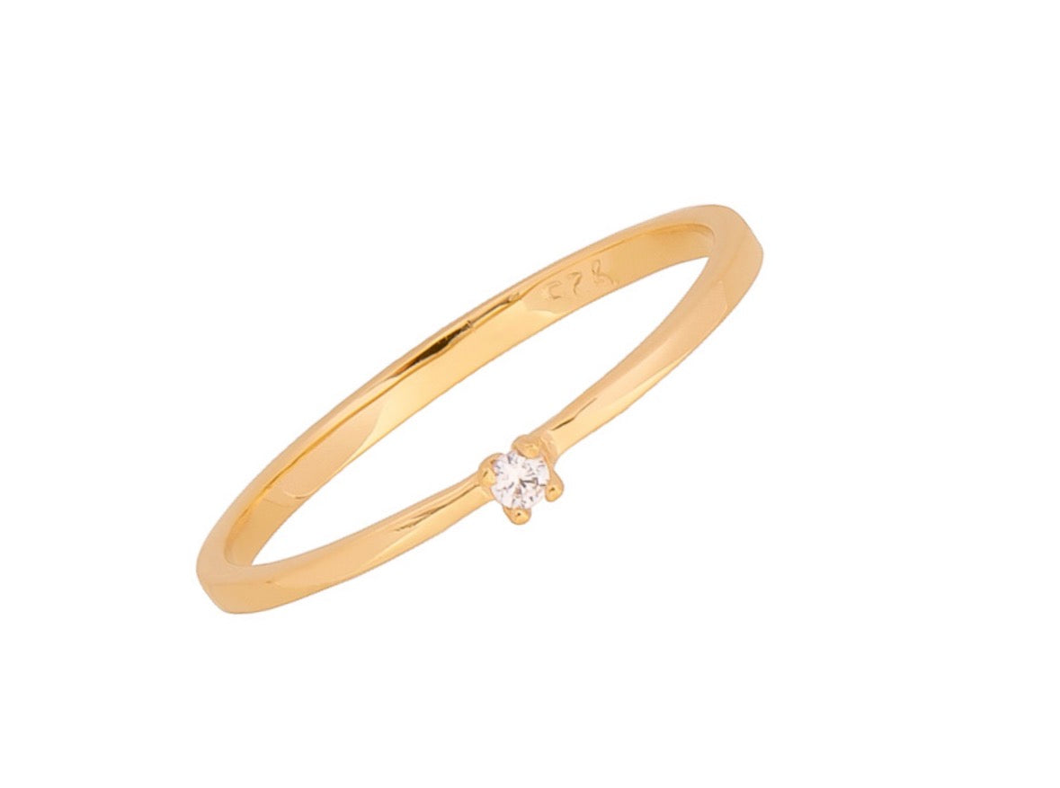 Sterling Silver Ring - Mini Solitaire