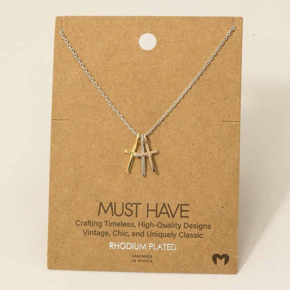 Trinity Cross Pendant Necklace