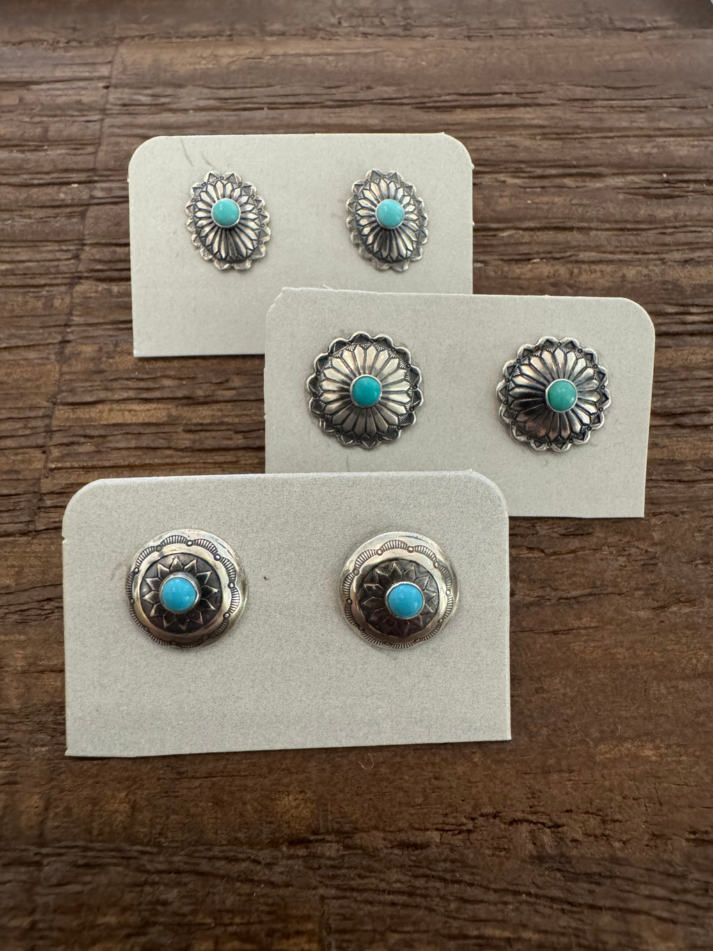Kingman Turquoise Sterling Silver Stud Earrings