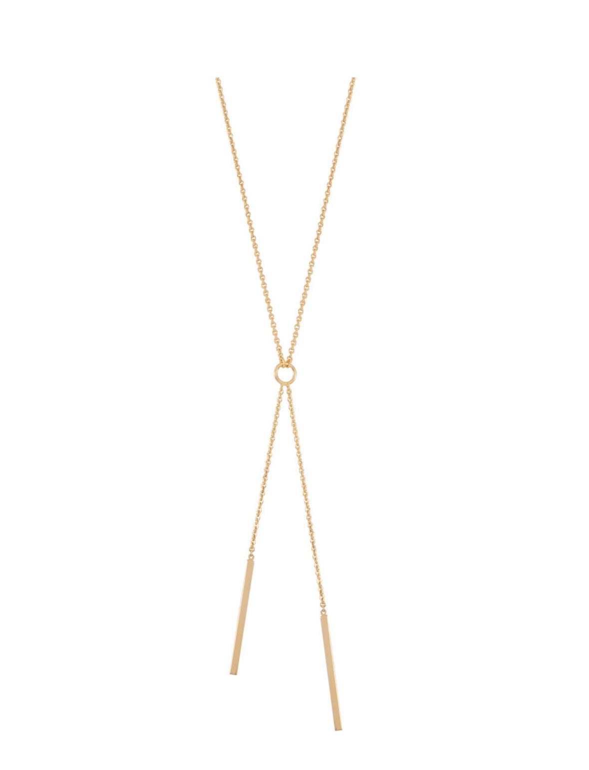 Sterling Silver Necklace - Double Drop Bar