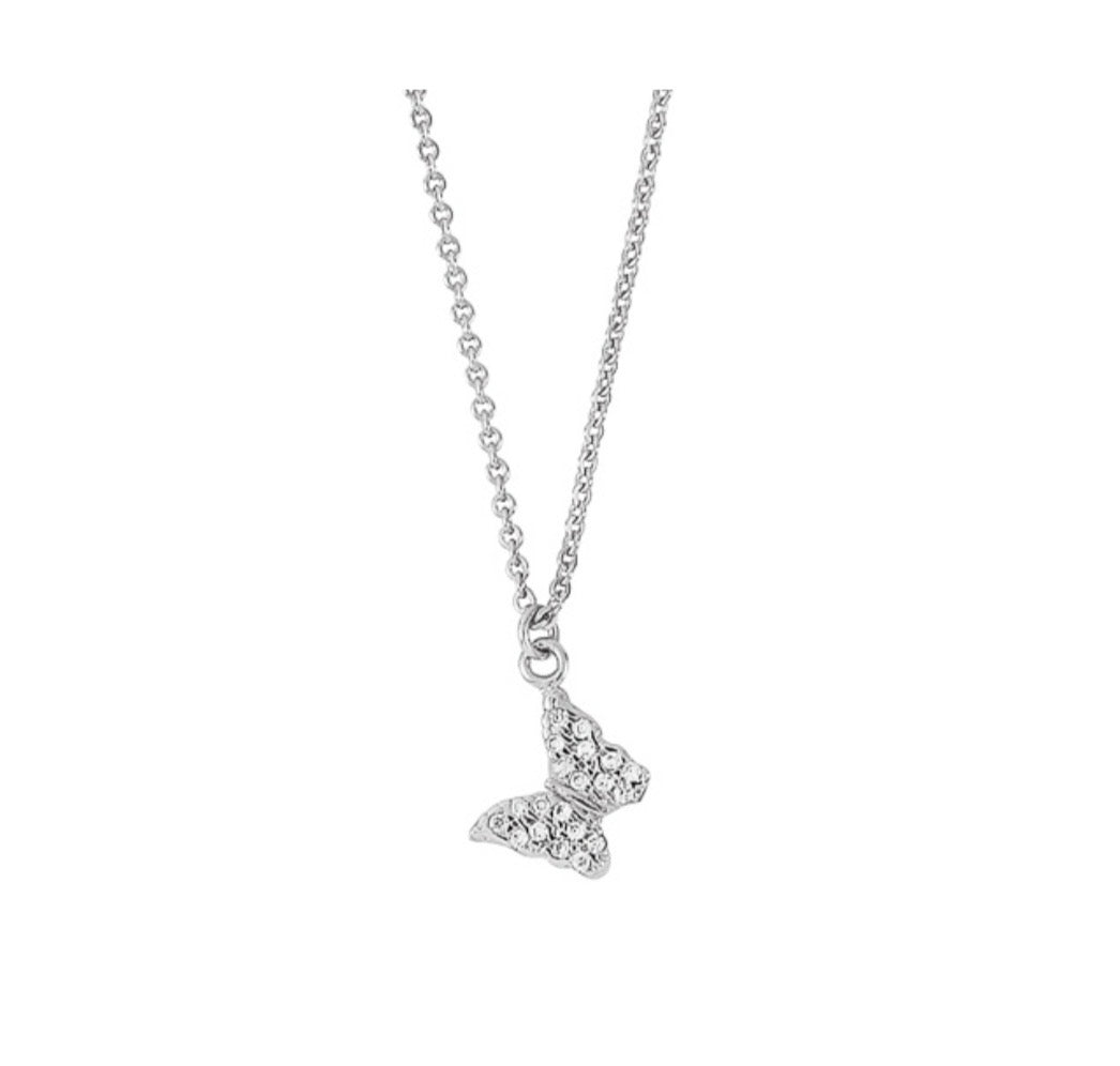 Sterling Silver Necklace - Butterfly CZ