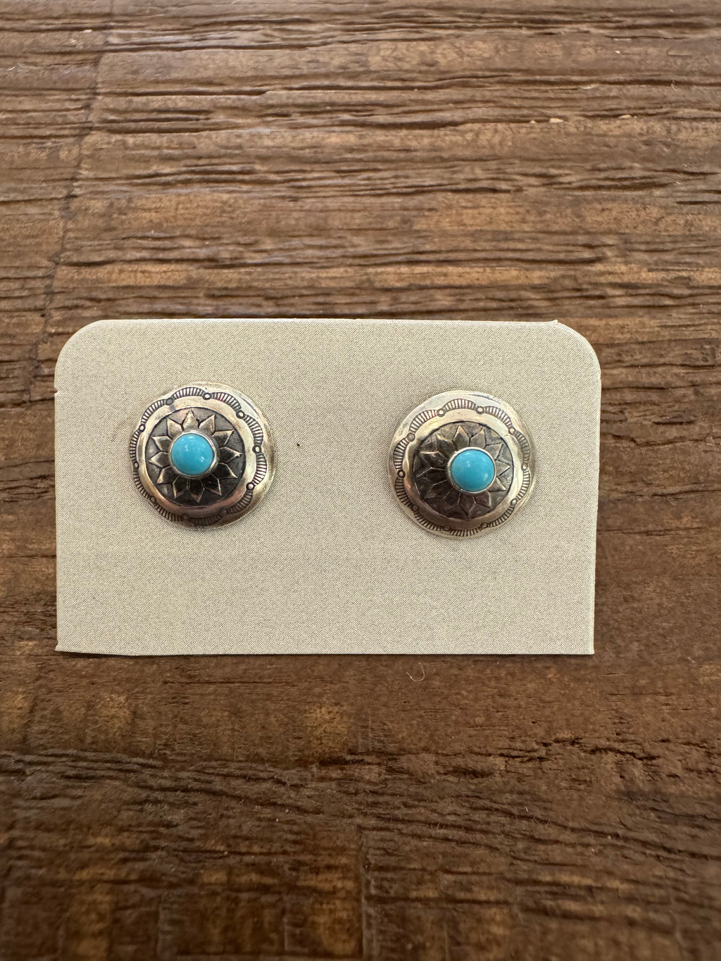 Kingman Turquoise Sterling Silver Stud Earrings