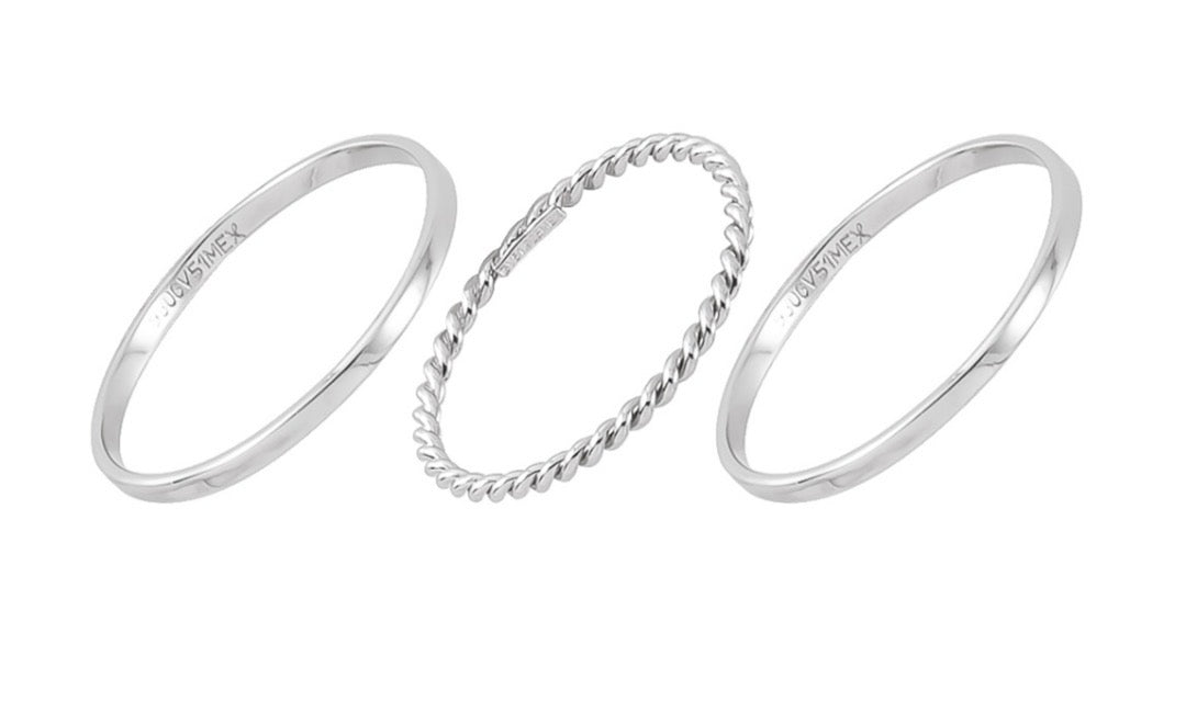 Sterling Silver Ring Set - 3 Piece Collection