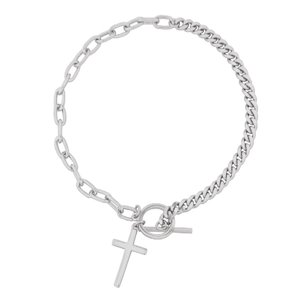 Sterling Silver Bracelet - Cross