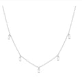 Sterling Silver Necklace - Rectangle 5 Drop