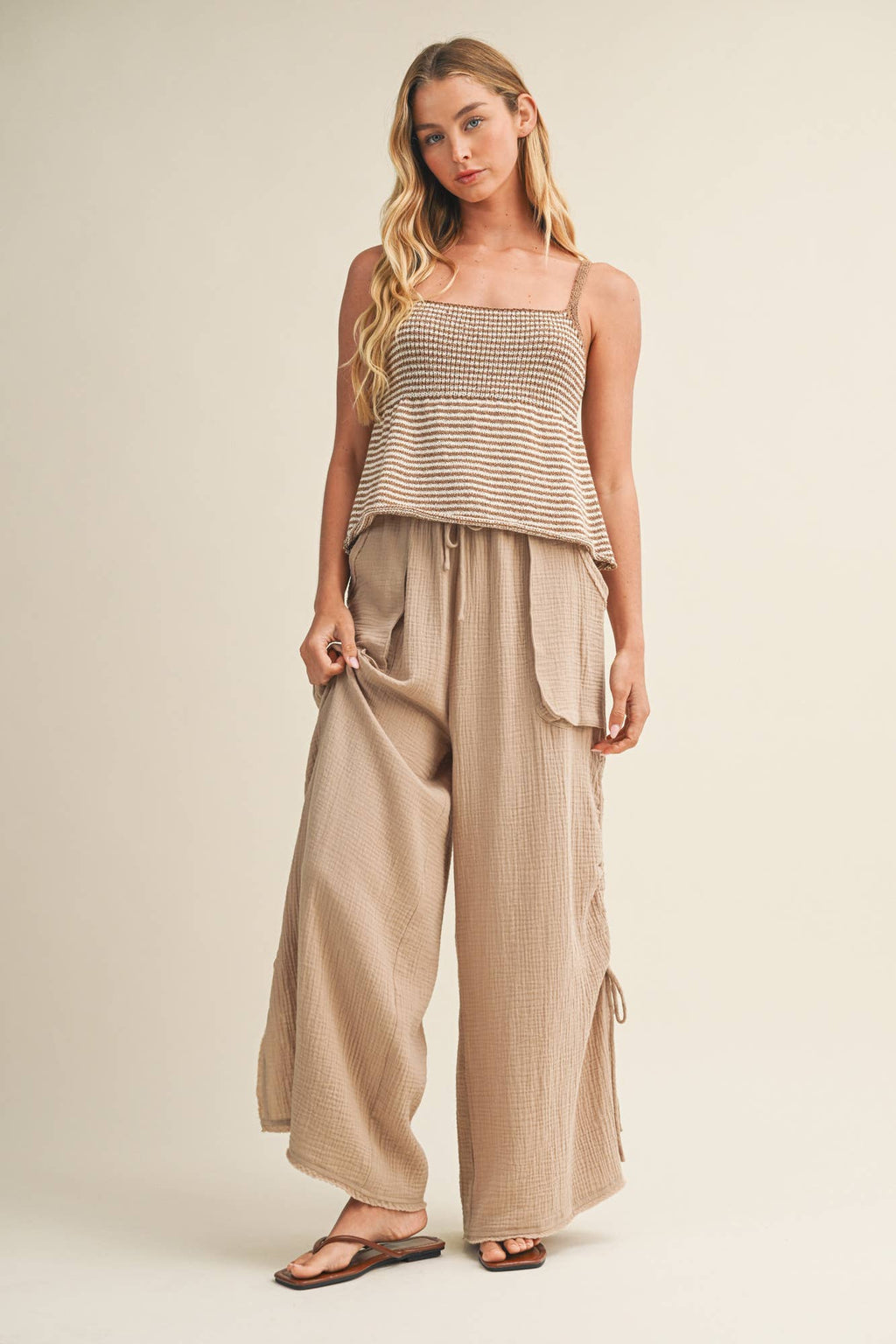 Textured Stripe Knit Tank