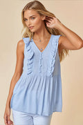 Sky Ruffle Blouse