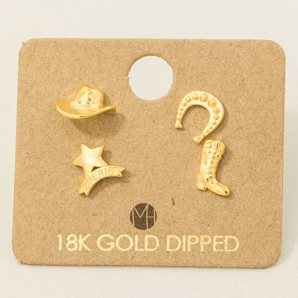 Sheriff Stud Earrings Set