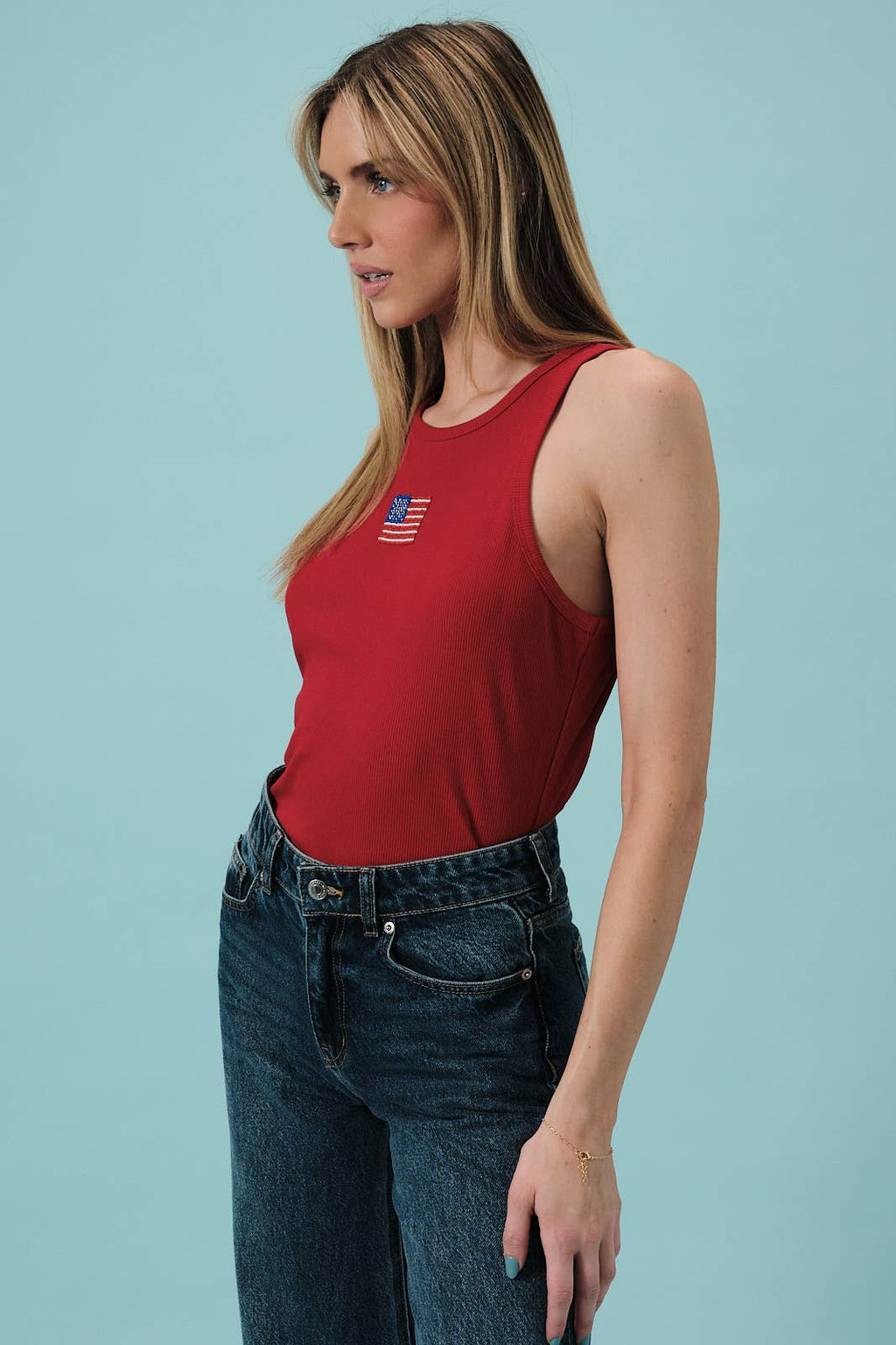 Americana Ribbed Tank Top