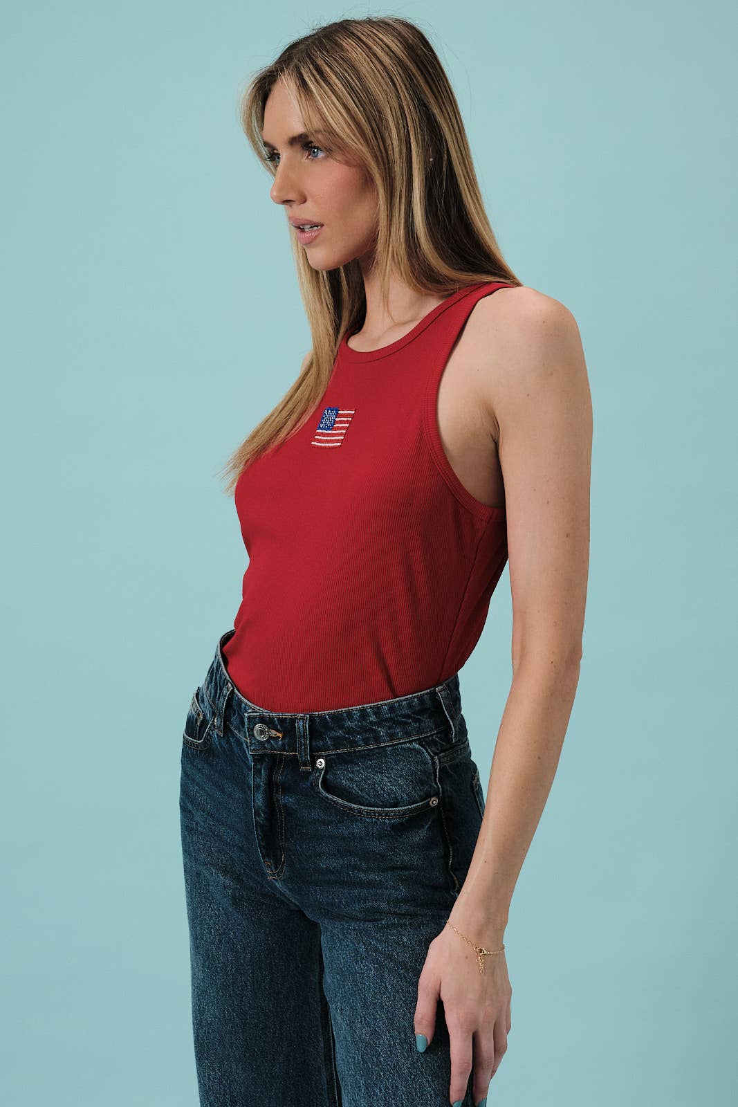 Americana Ribbed Tank Top