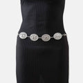 Western Horse Engraved Concho Chain Belt