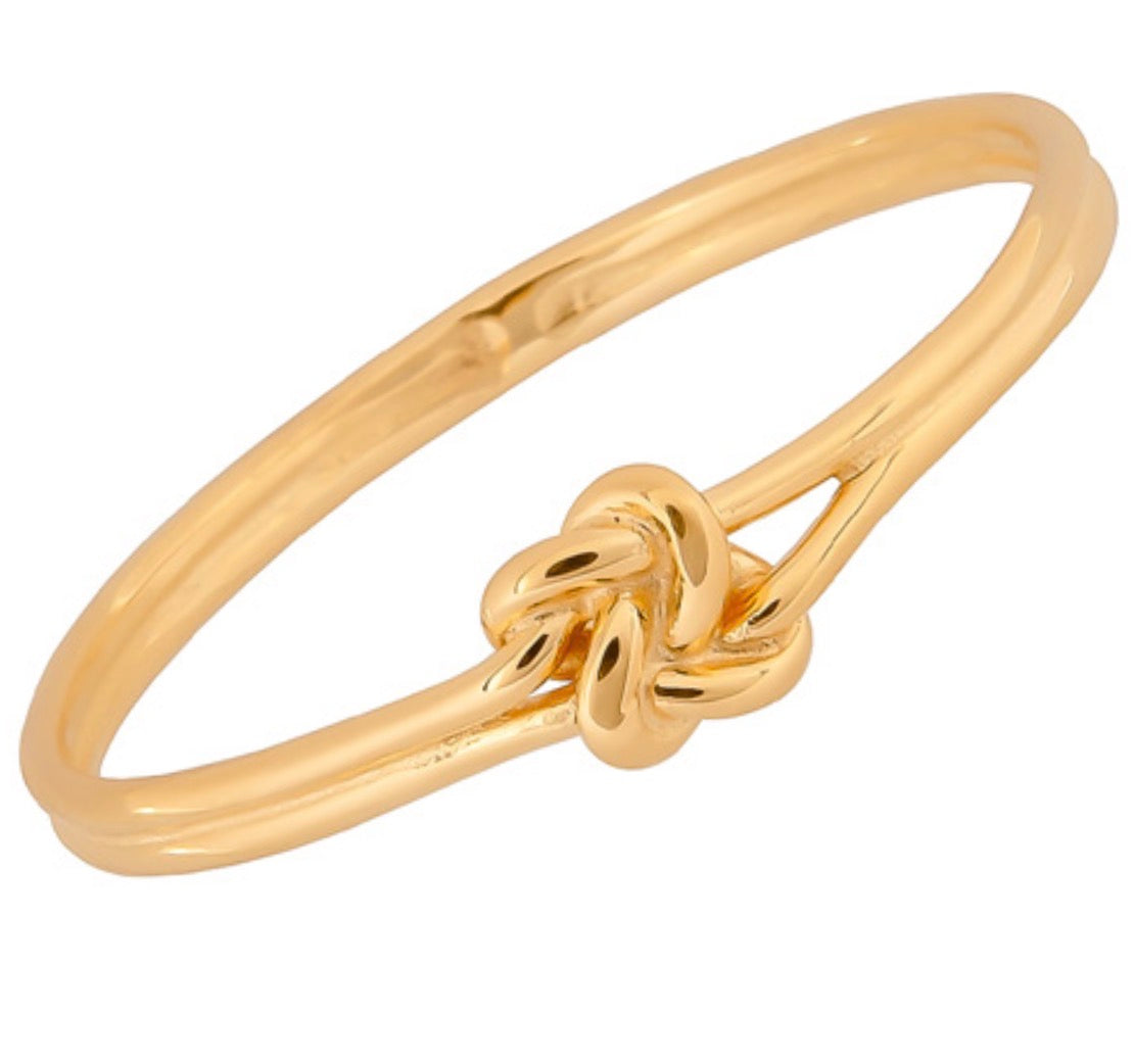 Sterling Silver 14K Gold Dipped Ring - Double Knot