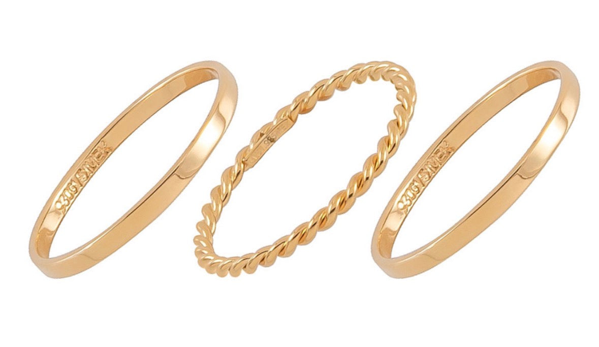 Sterling Silver Ring Set - 3 Piece Collection