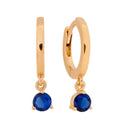 Sterling Silver 14K Gold Dipped Earrings - Drop Blue