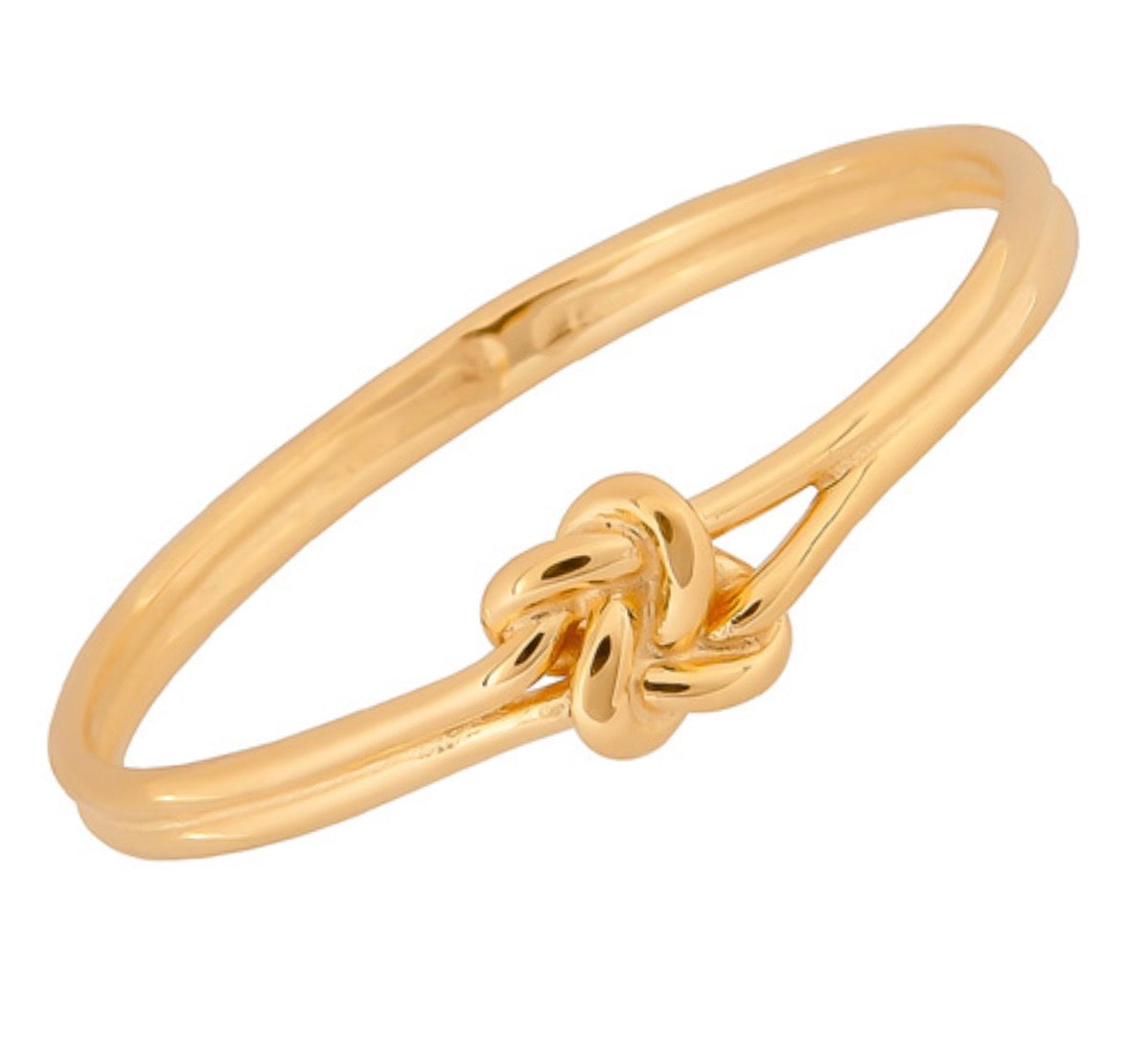Sterling Silver 14K Gold Dipped Ring - Double Knot