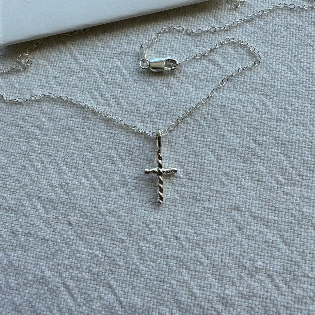 Sterling Silver Charm- Twist Cross