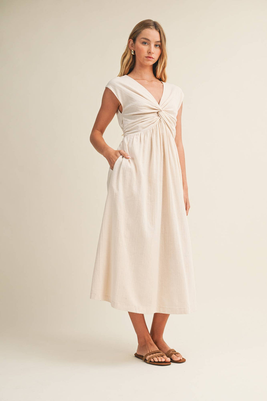 Twisted Knot Midi Dress