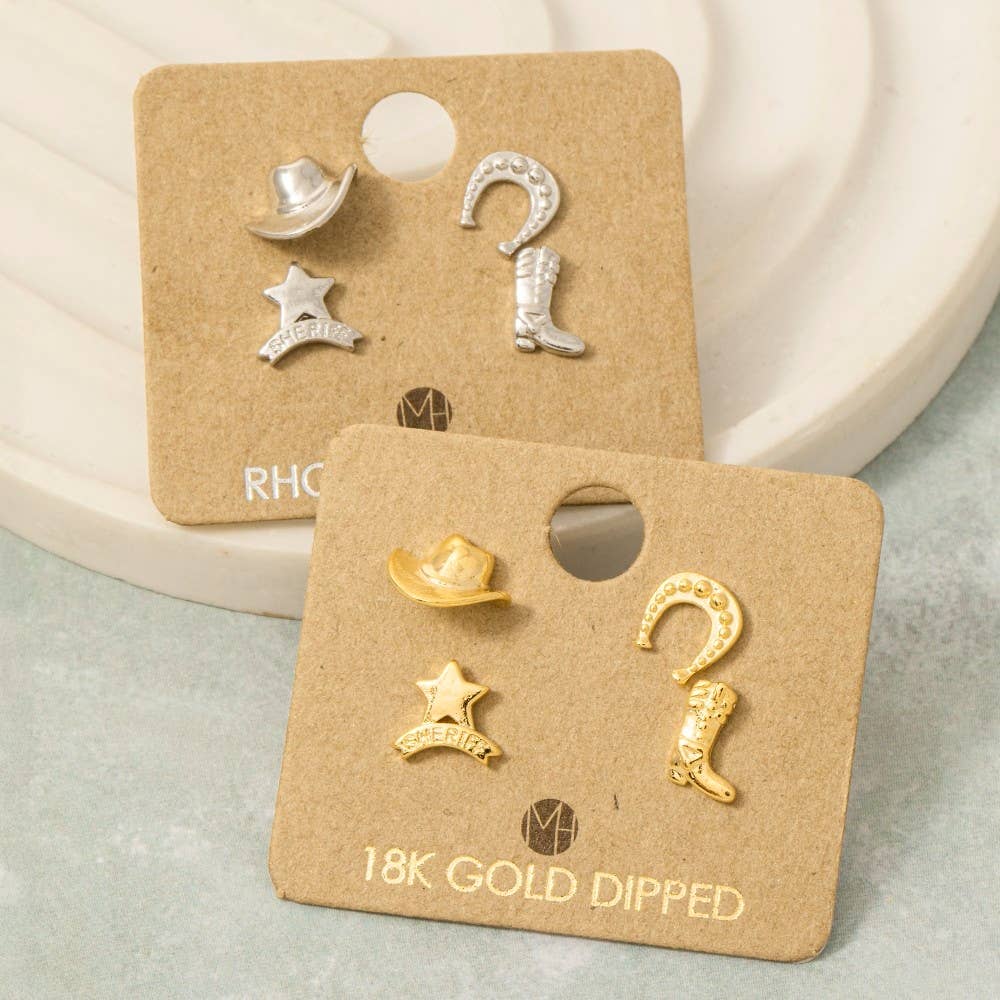 Sheriff Stud Earrings Set